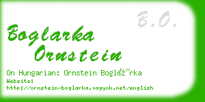boglarka ornstein business card